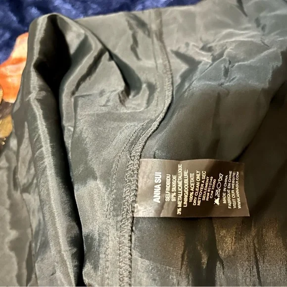 Anthropologie Anna Sui SILK  Black and Orange Halter Sundress - Picture 7 of 7